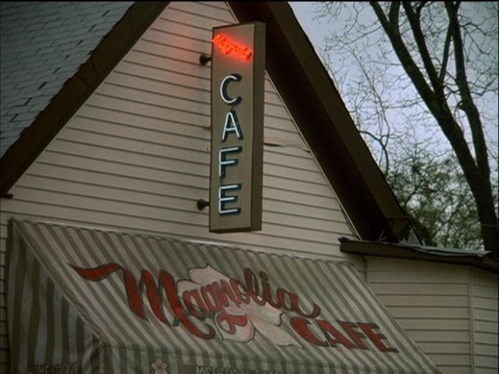 Magnolia Cafe Neon Sign
Time index: 44:55

Input Voltage: 120 Volts 60 Hz
Bulb Finish: Clear and White Phosphor Coating
Gas Buffer: Neon and Mercury/Argon
Bulb Shape: T2
