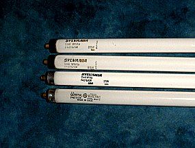 T-6 tubes
3 Sylvania (2 blackenders) 1 GE got at ReStore
Keywords: Lamps